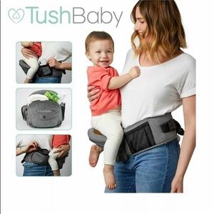 TushBaby Carrier Hip Seat Diaper Bag Toddler Gray